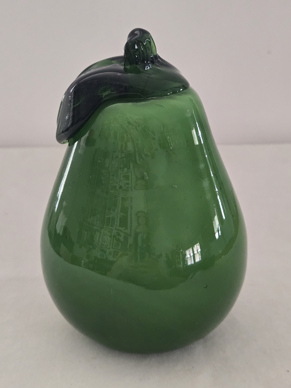 Vintage Murano Style Green Handblown Glass Pear